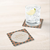 Weihnachten Rotes Grün Mitte Jahrhundert Stars Cus Rechteckiger Pappuntersetzer (Vor Ort)