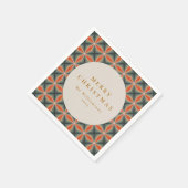 Weihnachten Rotes Grün Mitte Jahrhundert Stars Cus Serviette (Ecke)