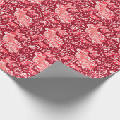 Weihnachten Rotes Kaninchen Vogel Woodland Blumenm Geschenkpapier (Ecke)