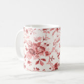 Weihnachten rotes schäbiges Toile Kaffeetasse (Vorderseite Links)