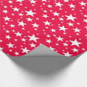Weihnachten Rotes Template White Stars Rustikale N Geschenkpapier (Ecke)