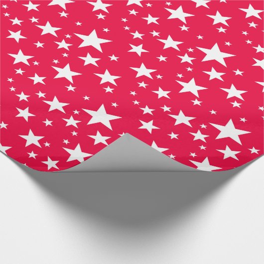 Weihnachten Rotes Template White Stars Rustikale N Geschenkpapier (Ecke)
