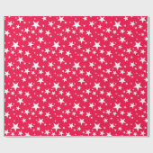 Weihnachten Rotes Template White Stars Rustikale N Geschenkpapier (Flach)