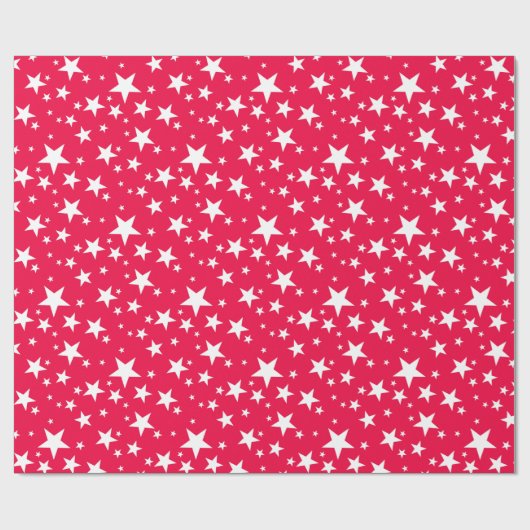 Weihnachten Rotes Template White Stars Rustikale N Geschenkpapier (Flach)
