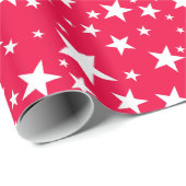 Weihnachten Rotes Template White Stars Rustikale N Geschenkpapier (Rolleneckpunkt)