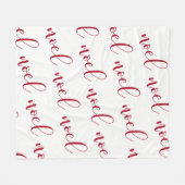 Weihnachten | rotes und weißes Weihnachtsskript Fleecedecke (Vorderseite (Horizontal))