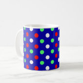 Weihnachten - Rotwein, Grün und Weiß Polka Dots Mu Kaffeetasse (Vorderseite Links)