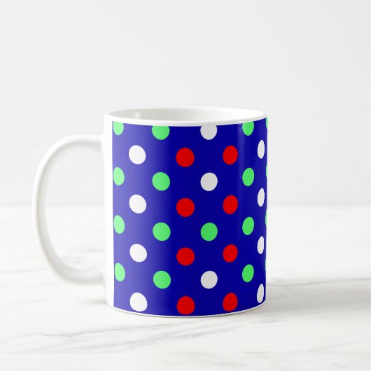 Weihnachten - Rotwein, Grün und Weiß Polka Dots Mu Kaffeetasse (Links)