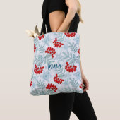 Weihnachten, Rowan, rot, weiß, Schneeflocken Tasche (Von Nahem)