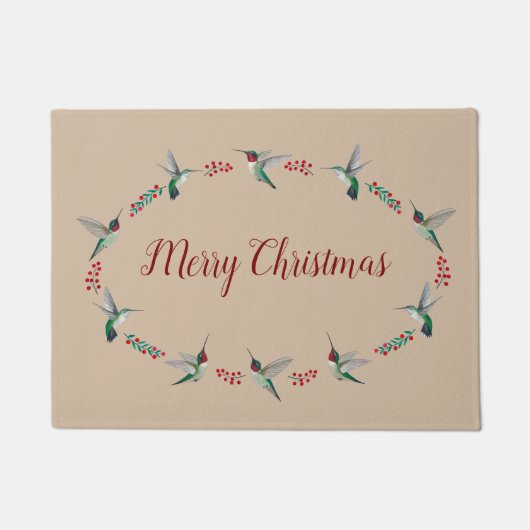 Weihnachten Rubinkehlkolibris Fußmatte (Vorderseite)