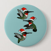 Weihnachten Ruby-throated Hummingbird Button (Vorderseite)