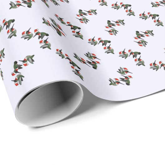 Weihnachten Ruby-throated Hummingbird Geschenkpapier (Rolleneckpunkt)