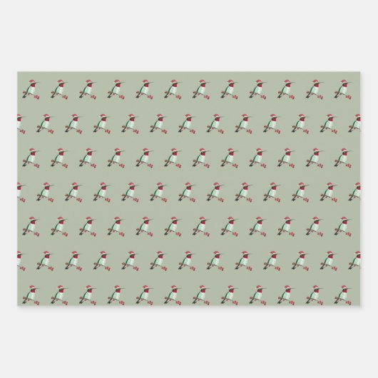 Weihnachten Ruby-throated Hummingbird Geschenkpapier Set (Vorderseite 2)