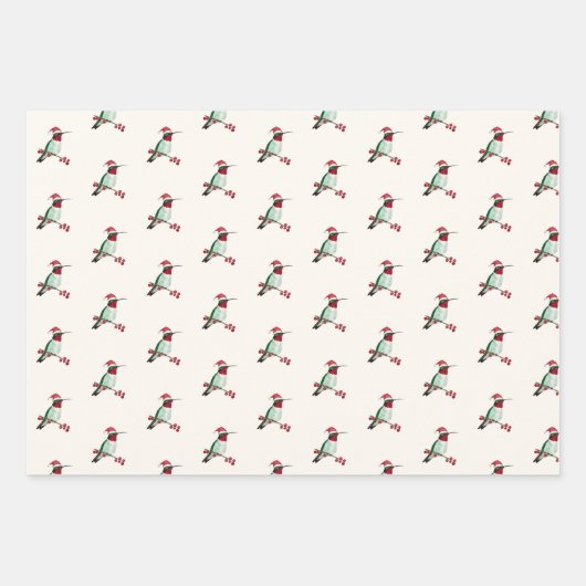 Weihnachten Ruby-throated Hummingbird Geschenkpapier Set (Vorderseite)