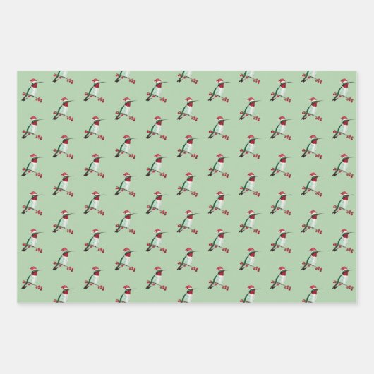 Weihnachten Ruby-throated Hummingbird Geschenkpapier Set (Vorderseite 3)