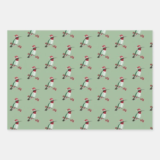 Weihnachten Ruby-throated Hummingbird Geschenkpapier Set (Vorderseite 2)