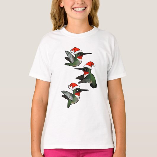 Weihnachten Ruby-throated Hummingbird T-Shirt (Vorderseite)