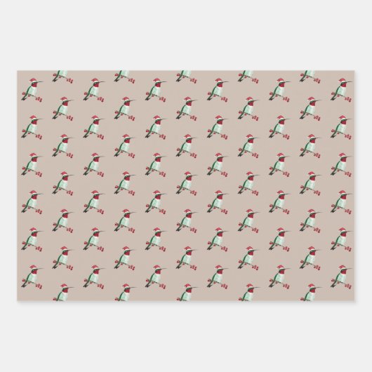 Weihnachten Ruby-throated Hummingbird Wrapping Pap Geschenkpapier Set (Vorderseite 3)