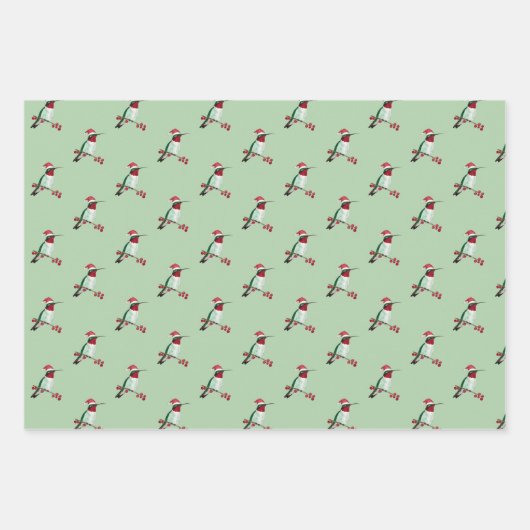 Weihnachten Ruby-throated Hummingbird Wrapping Pap Geschenkpapier Set (Vorderseite)