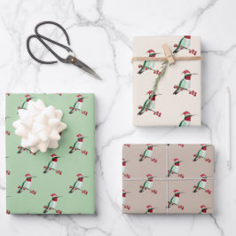 Weihnachten Ruby-throated Hummingbird Wrapping Pap Geschenkpapier Set
