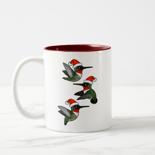 Weihnachten Ruby-throated Hummingbird Zweifarbige Tasse (Links)