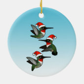 Weihnachten Ruby-throated Hummingbirds Keramik Ornament (Hinten)