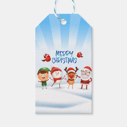 Weihnachten Rudolf Der Rentier und seine Freunde Geschenkanhänger (Vorderseite)