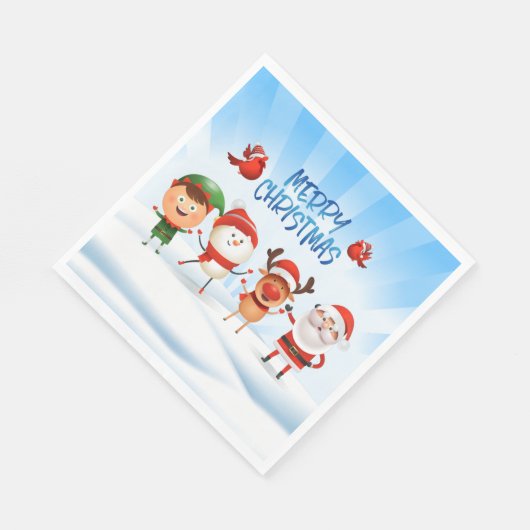 Weihnachten Rudolf Der Rentier und seine Freunde Serviette (Ecke)