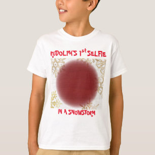Weihnachten Rudolfs 1. Selfie im Schneesturm T-Shirt