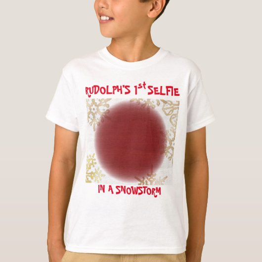 Weihnachten Rudolfs 1. Selfie im Schneesturm T-Shirt (Vorderseite)