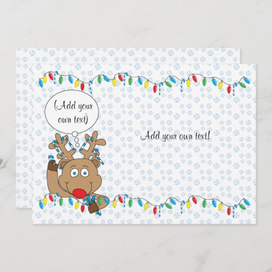 Weihnachten Rudolph 2sid/flat/card/& env 7"x5" (Vorne/Hinten)