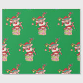 Weihnachten Rudolph Red Nose Reindeer sitzt Geschenkpapier (Flach)