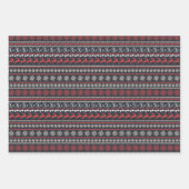 Weihnachten Rudolph Snowflake Blue Green Red Holid Geschenkpapier Set (Vorderseite)