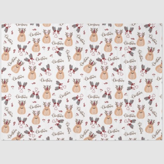 Weihnachten Rudolph und Mittens Seidenpapier (Vorderseite)