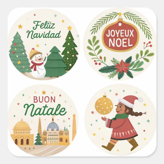 Weihnachten rund um das World Sticker Set feiern (Vorderseite)