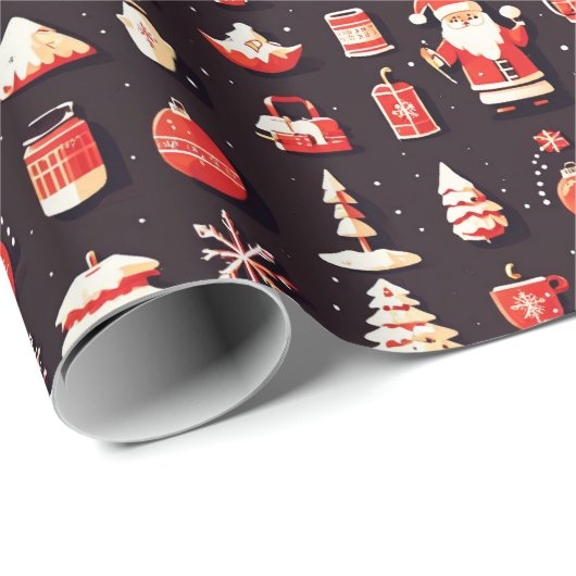 Weihnachten rund um die Welt Ikonen wrapping Paper Geschenkpapier (Rolleneckpunkt)