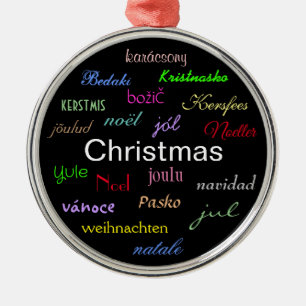 Weihnachten rund um die Welt in Black IV Metal Orn Ornament Aus Metall