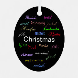 Weihnachten rund um die Welt in Schwarz-Oval Metal Ornament Aus Metall