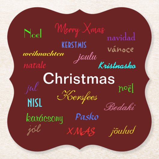 Weihnachten rund um die Welt Moderne rote Klammer Untersetzer (Vorderseite)