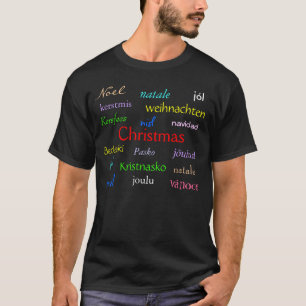 Weihnachten rund um die Welt Schwarz und Farben T-Shirt