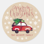 Weihnachten Runder Aufkleber (Vorderseite)