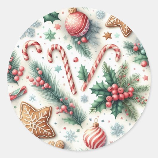 Weihnachten Runder Aufkleber (Vorderseite)