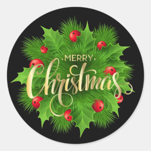 Weihnachten  runder aufkleber