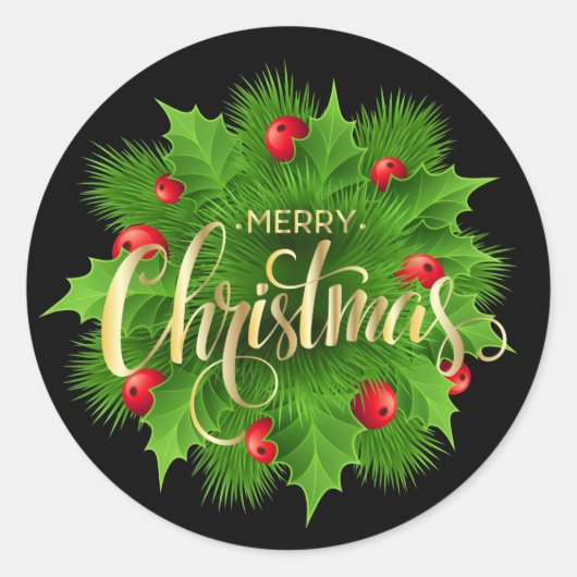 Weihnachten runder aufkleber (Vorderseite)