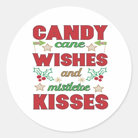 Weihnachten Runder Aufkleber (Vorderseite)