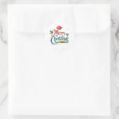 Weihnachten runder aufkleber (Tasche)
