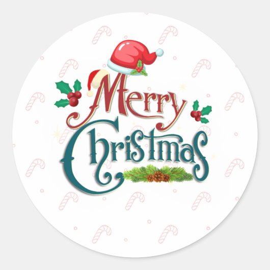 Weihnachten runder aufkleber (Vorderseite)