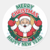 Weihnachten Runder Aufkleber (Vorderseite)