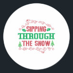 Weihnachten Runder Aufkleber<br><div class="desc">Weihnachten</div>