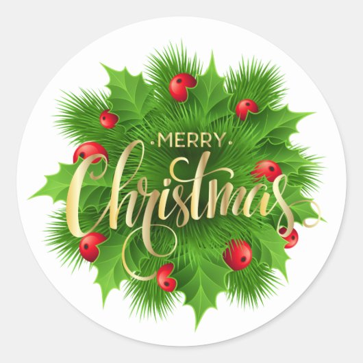 Weihnachten runder aufkleber (Vorderseite)